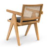 Oak View | Rattan PU Leather Wooden Dining Chair With Arms