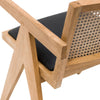 Oak View | Rattan PU Leather Wooden Dining Chair With Arms