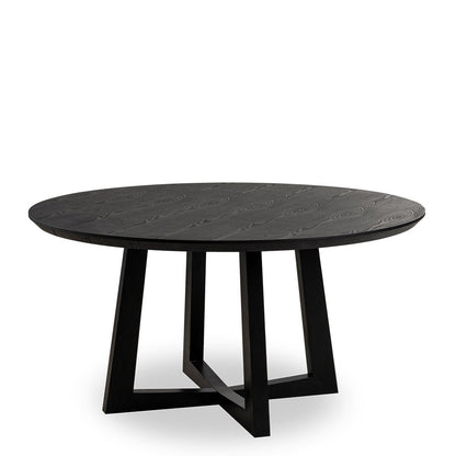 Oceanside | Coastal 1.5m Round Wooden Dining Table | Black