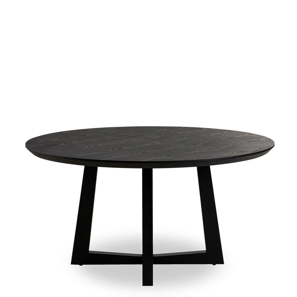 Oceanside | Coastal 1.5m Round Wooden Dining Table | Black