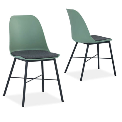 Olsen | Plastic Mid Century Dining Chairs | Set Of 2 | Green