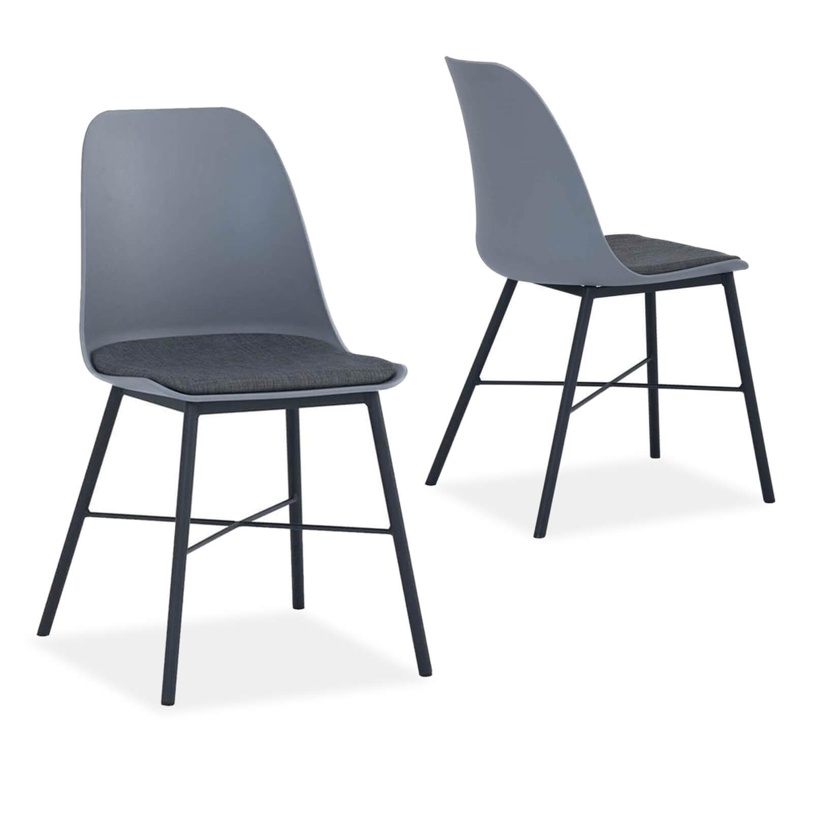 Olsen | Plastic Mid Century Dining Chairs | Set Of 2 | Grey
