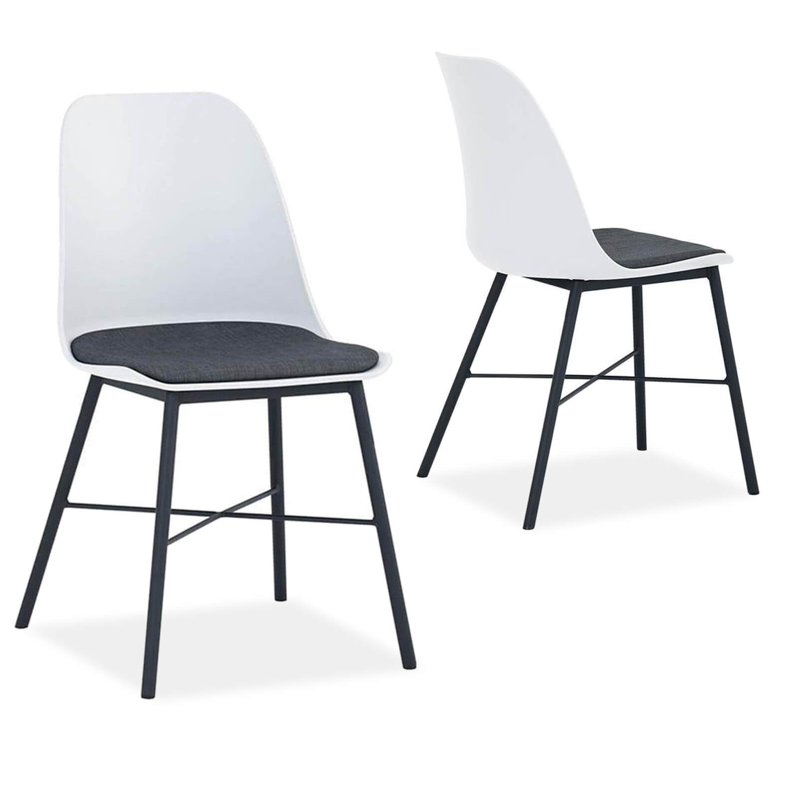 Olsen | Plastic Mid Century Dining Chairs | Set Of 2 | White