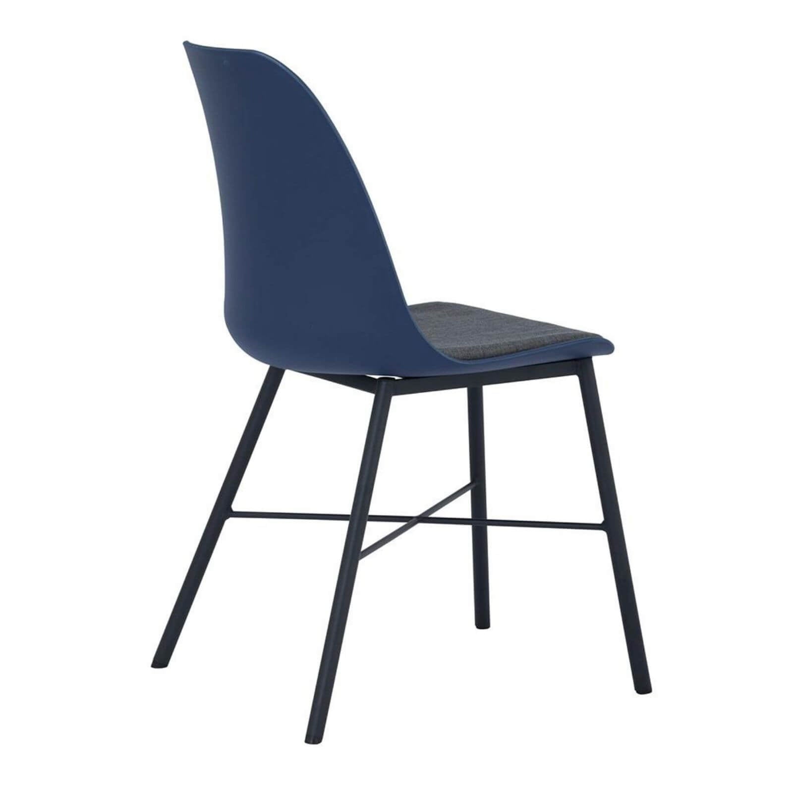 Olsen | Plastic Mid Century Dining Chairs | Set Of 2 | Dark Blue