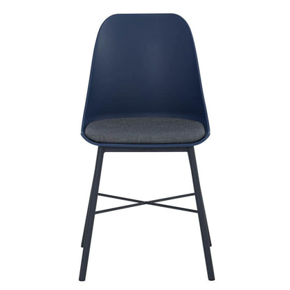 Olsen | Plastic Mid Century Dining Chairs | Set Of 2 | Dark Blue