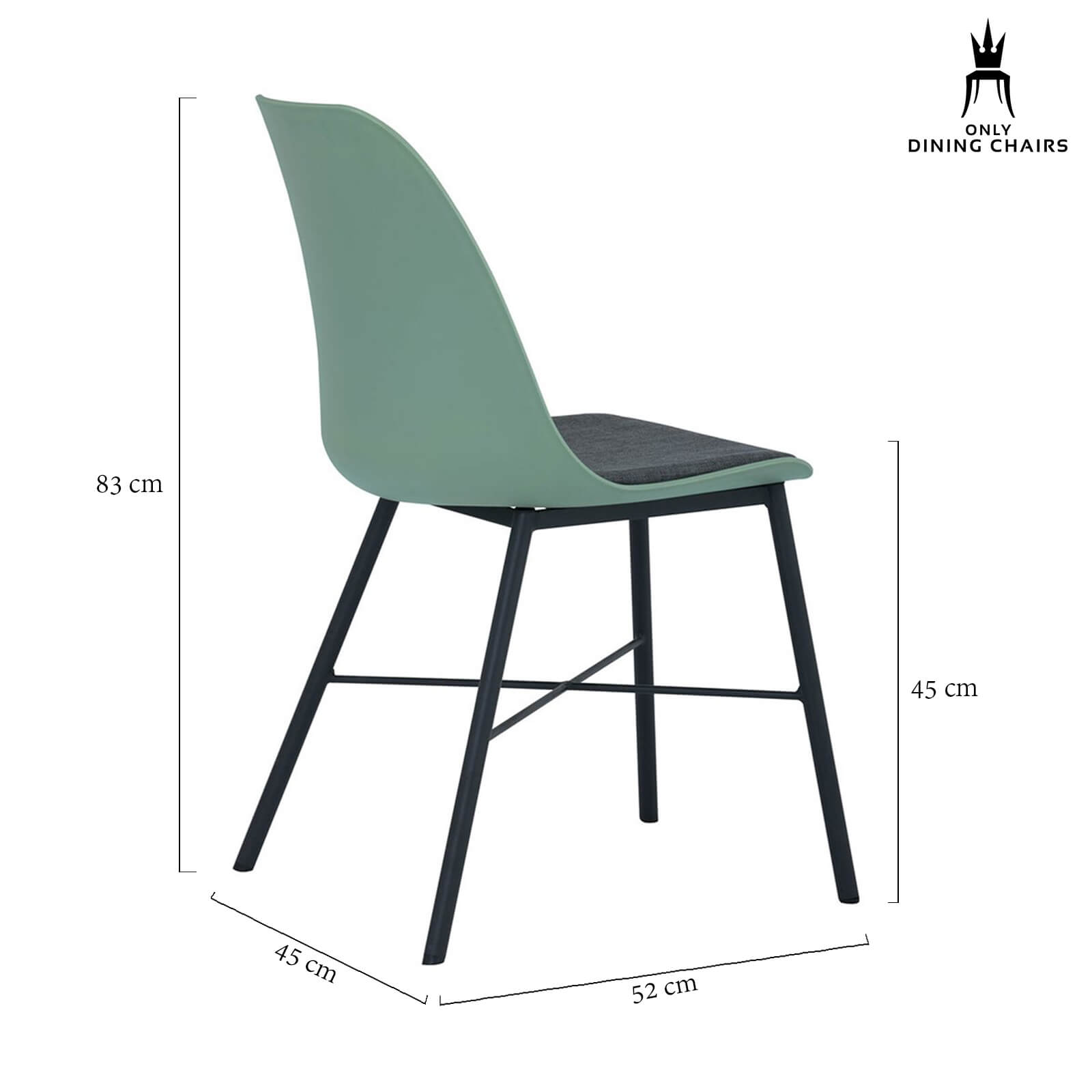 Olsen | Plastic Mid Century Dining Chairs | Set Of 2 | Green