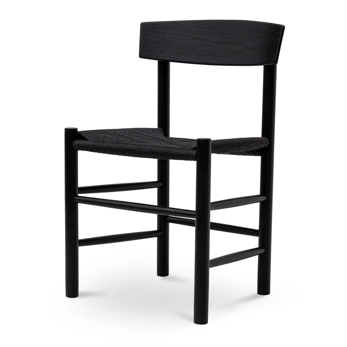 Otway | Matte Black Wooden Rattan Dining Chairs | Set Of 2