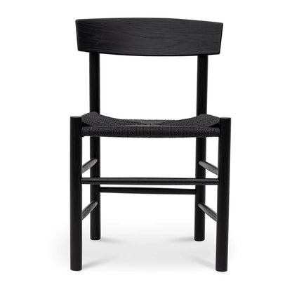 Otway | Matte Black Wooden Rattan Dining Chairs | Set Of 2