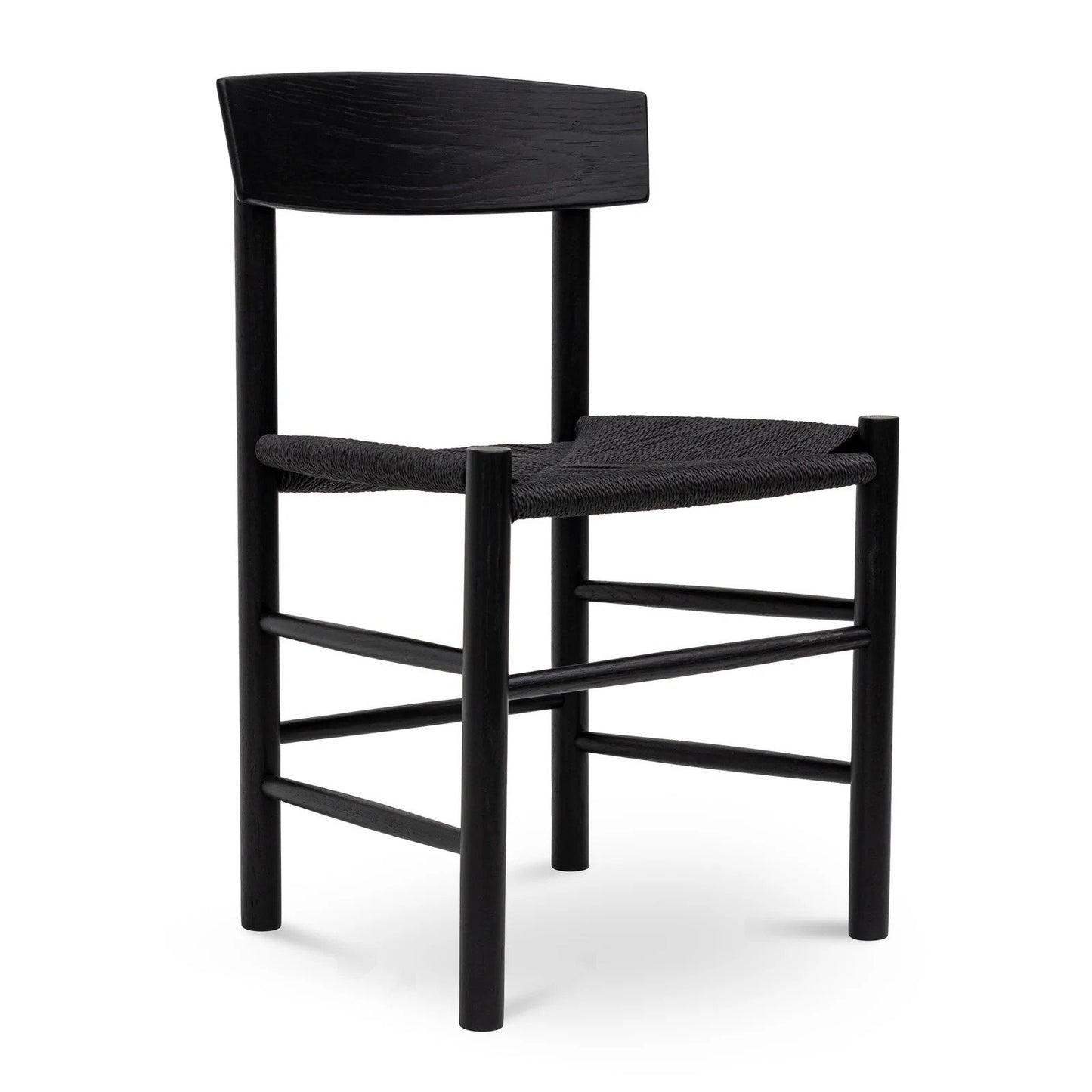 Otway | Matte Black Wooden Rattan Dining Chairs | Set Of 2