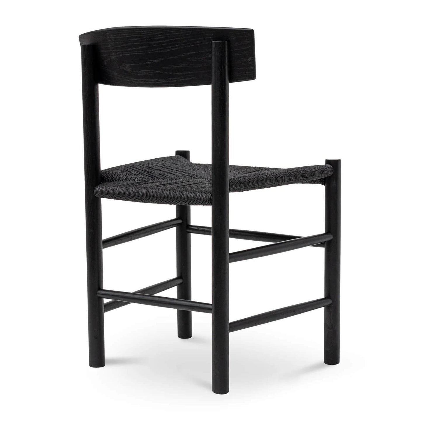 Otway | Matte Black Wooden Rattan Dining Chairs | Set Of 2