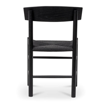 Otway | Matte Black Wooden Rattan Dining Chairs | Set Of 2