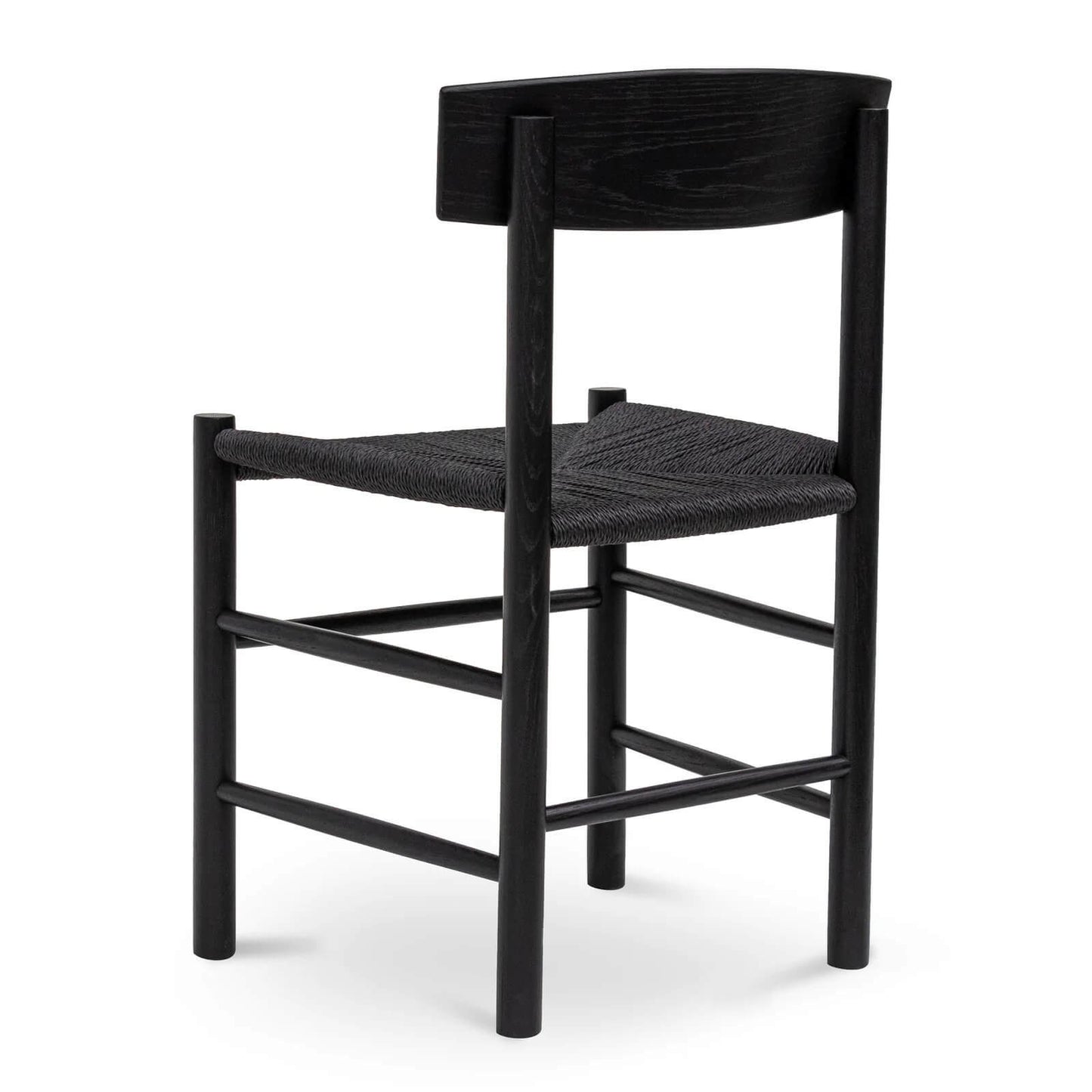 Otway | Matte Black Wooden Rattan Dining Chairs | Set Of 2