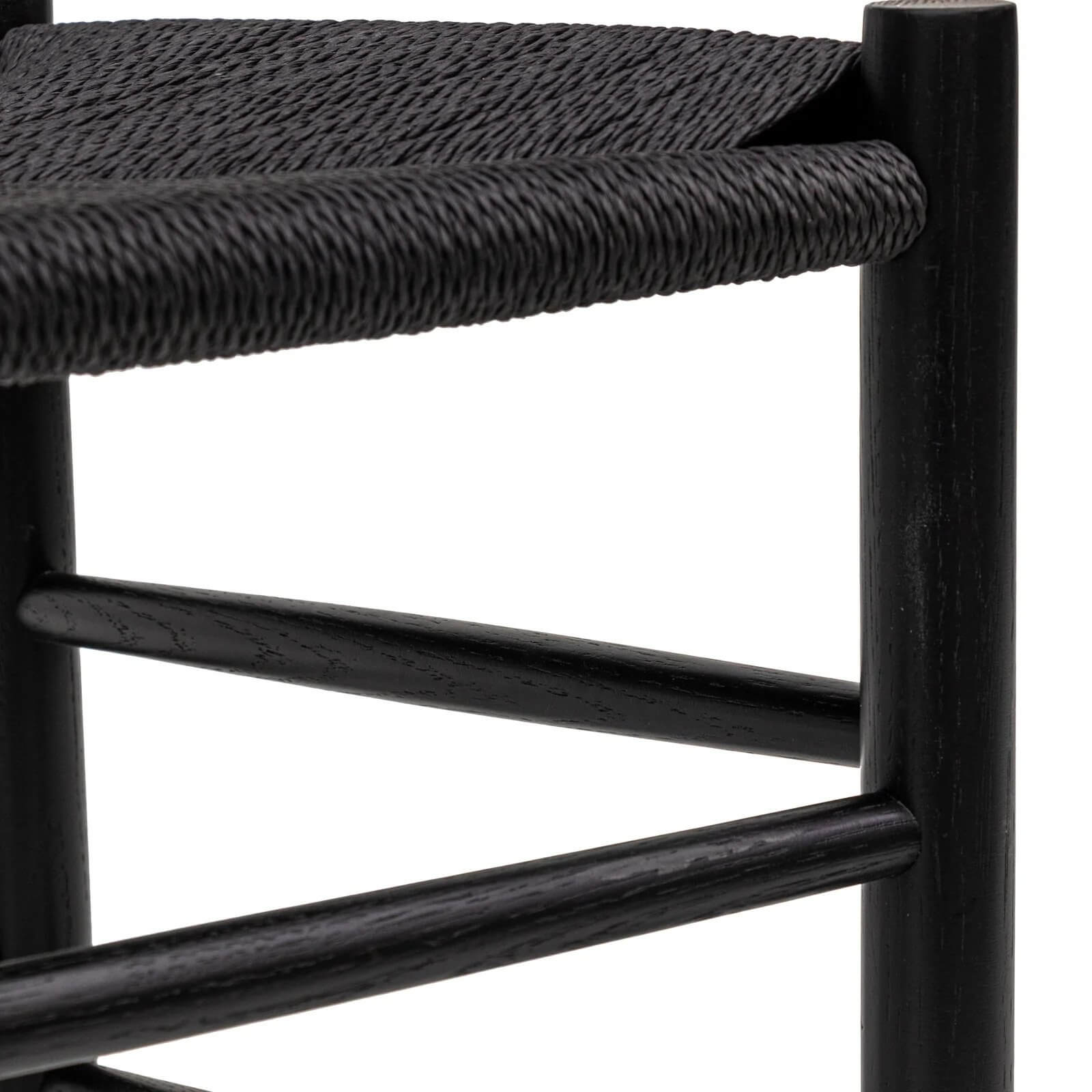 Otway | Matte Black Wooden Rattan Dining Chairs | Set Of 2