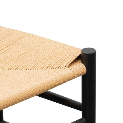 Otway | Matte Black Wooden Rattan Dining Chairs | Set Of 2