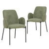 Owen | Modern Metal Fabric Dining Chairs With Arms | Set Of 2