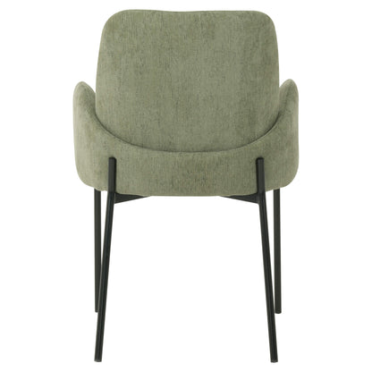 Owen | Modern Metal Fabric Dining Chairs With Arms | Set Of 2 | Sage