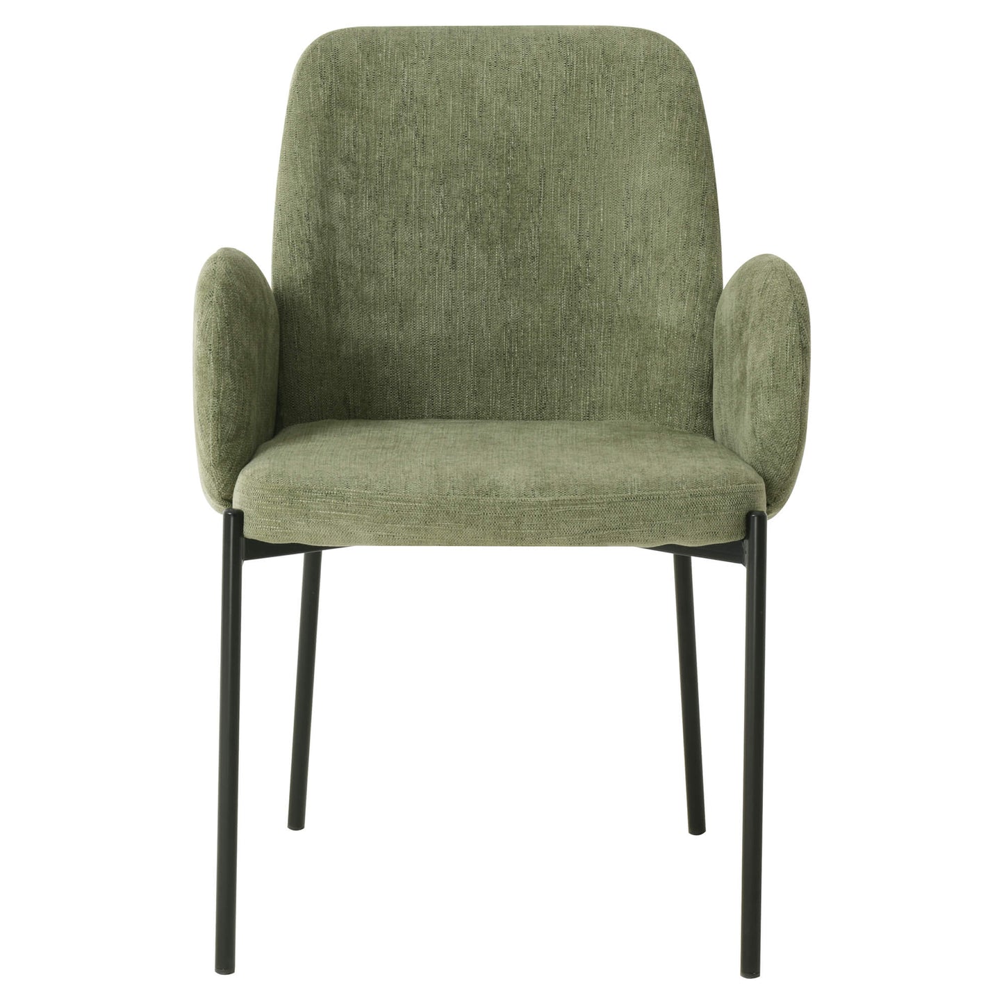 Owen | Modern Metal Fabric Dining Chairs With Arms | Set Of 2 | Sage