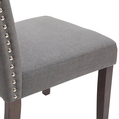 Provincial | French Provincial Hamptons Fabric Dining Chairs | Set Of 2 | Light Grey