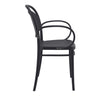 Regan | Plastic Stackable Outdoor Dining Chairs With Arms | Set Of 2