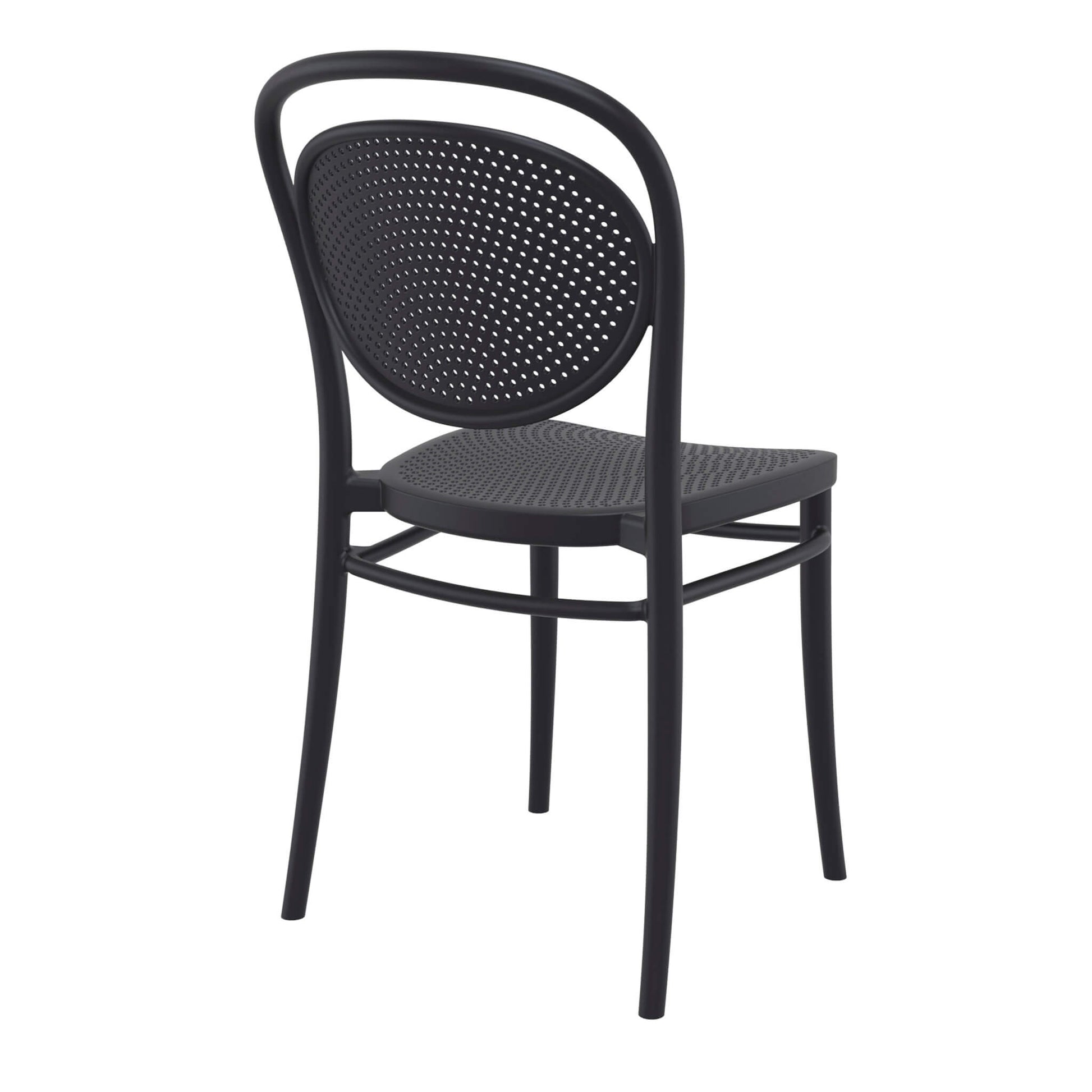 Regan | Plastic Stackable Outdoor Dining Chairs | Set Of 2 | Black