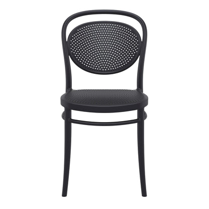 Regan | Plastic Stackable Outdoor Dining Chairs | Set Of 2 | Black