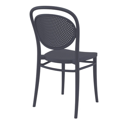 Regan | Plastic Stackable Outdoor Dining Chairs | Set Of 2 | Dark Grey