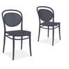 Regan | Plastic Stackable Outdoor Dining Chairs | Set Of 2