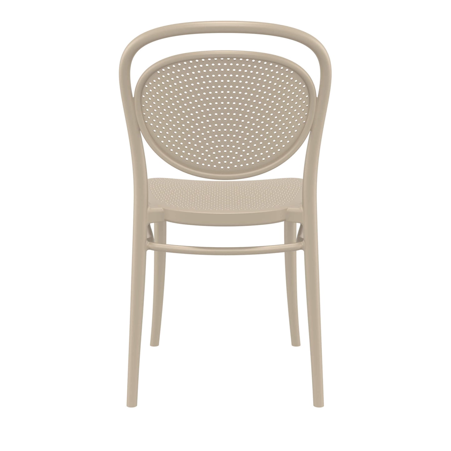 Regan | Plastic Stackable Outdoor Dining Chairs | Set Of 2 | Taupe