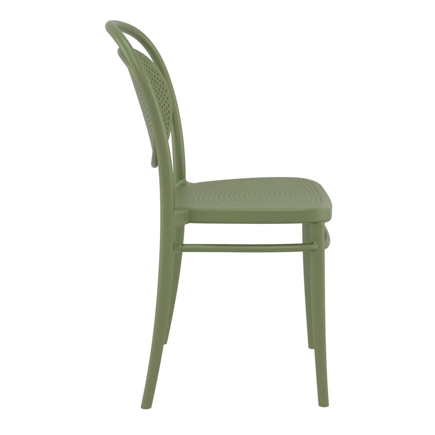 Regan | Plastic Stackable Outdoor Dining Chairs | Set Of 2 | Olive Green