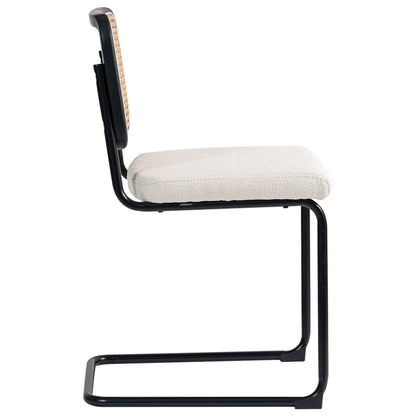 Regatta | Black, Natural Chrome Commercial Coastal Rattan Dining Chairs | Set Of 2 | Black | Black