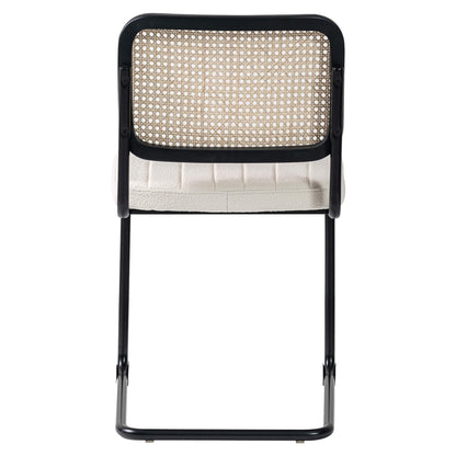 Regatta | Black, Natural Chrome Commercial Coastal Rattan Dining Chairs | Set Of 2 | Black | Black