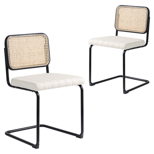 Regatta | Black, Natural Chrome Commercial Coastal Rattan Dining Chairs | Set Of 2 | Black 