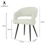 Renwick | Boucle Modern Metal Fabric Dining Chairs | Set Of 2