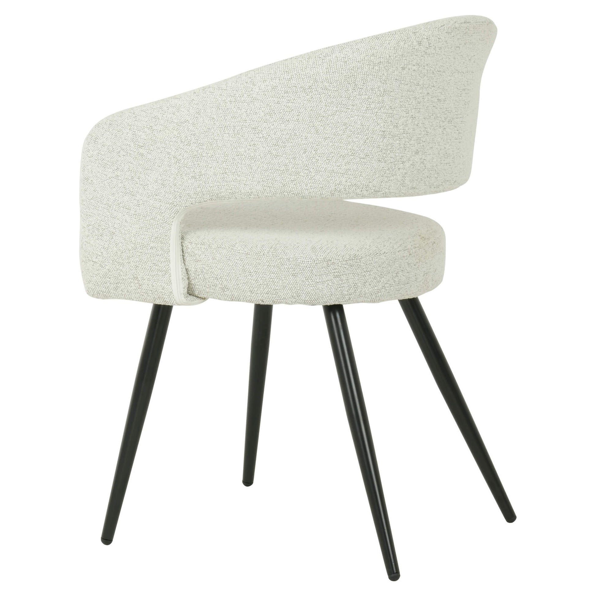 Renwick | Boucle Modern Metal Fabric Dining Chairs | Set Of 2 | Sand