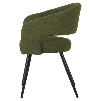 Renwick | Boucle Modern Metal Fabric Dining Chairs | Set Of 2 | Green 