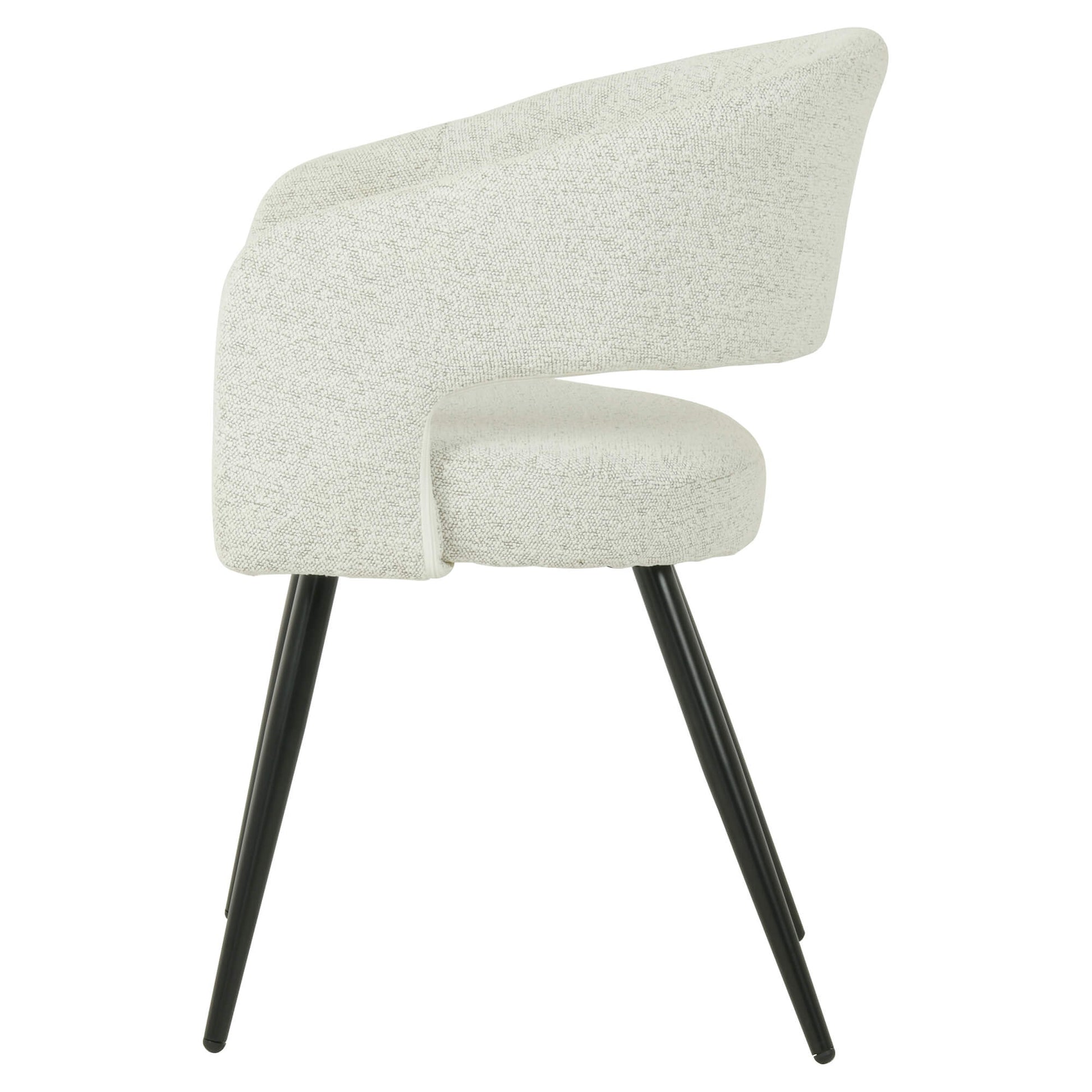 Renwick | Boucle Modern Metal Fabric Dining Chairs | Set Of 2 | Sand