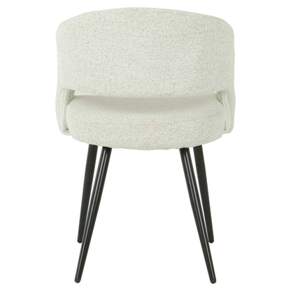 Renwick | Boucle Modern Metal Fabric Dining Chairs | Set Of 2 | Sand