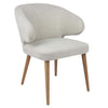 Robin Version 2 | Natural Wooden Legs Natural Fabric Dining Chairs With Arms
