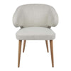 Robin Version 2 | Natural Wooden Legs Natural Fabric Dining Chairs With Arms