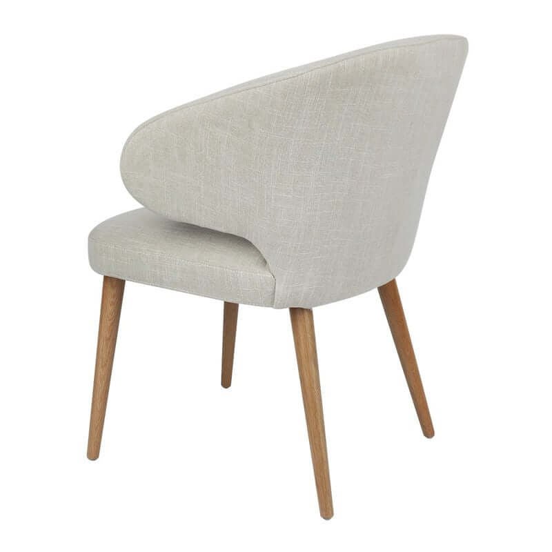 Robin Version 2 | Natural Wooden Legs Natural Fabric Dining Chairs With Arms | Natural