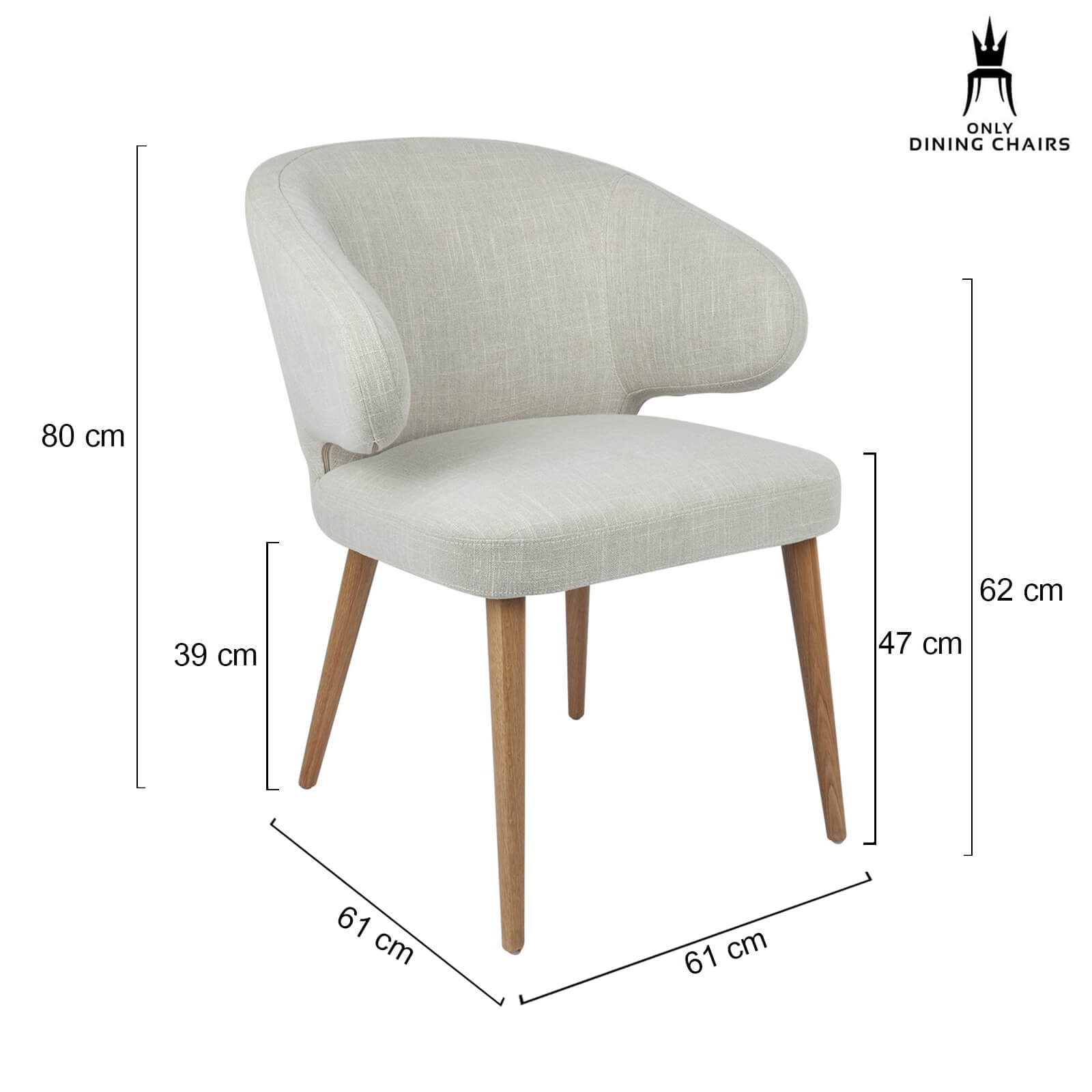 Robin Version 2 | Natural Wooden Legs Natural Fabric Dining Chairs With Arms | Natural