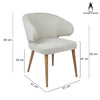Robin Version 2 | Natural Wooden Legs Natural Fabric Dining Chairs With Arms