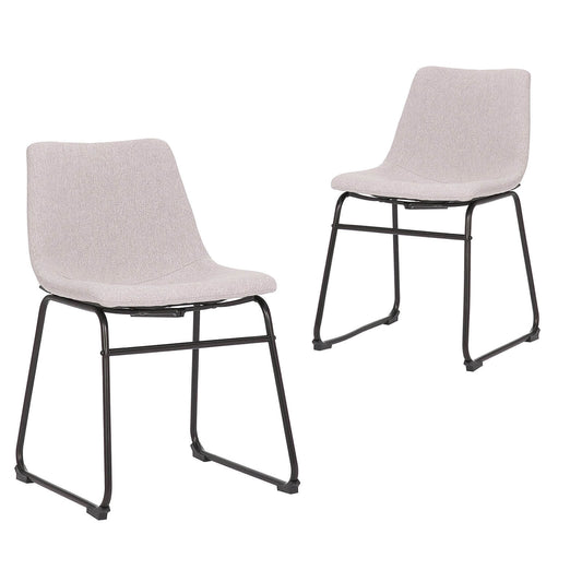 Rothbury | Commercial Stain Resistant Waterproof Fabric Dining Chairs | Set Of 2 | Light Grey