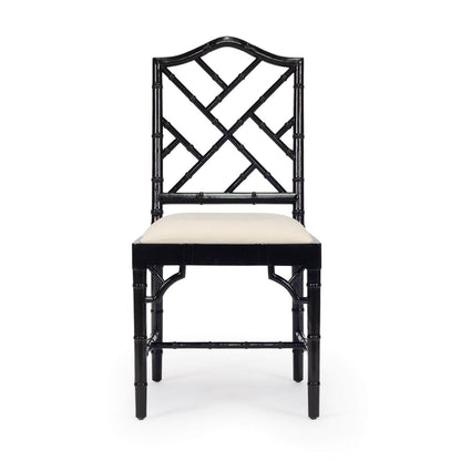 Rutherford | Fretwork Version | Grey Weathered Oak, Dark Oak, Black, Navy Hamptons Wooden Dining Chair | Black