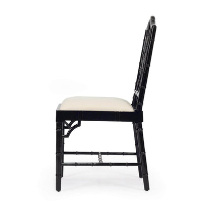 Rutherford | Fretwork Version | Grey Weathered Oak, Dark Oak, Black, Navy Hamptons Wooden Dining Chair | Black