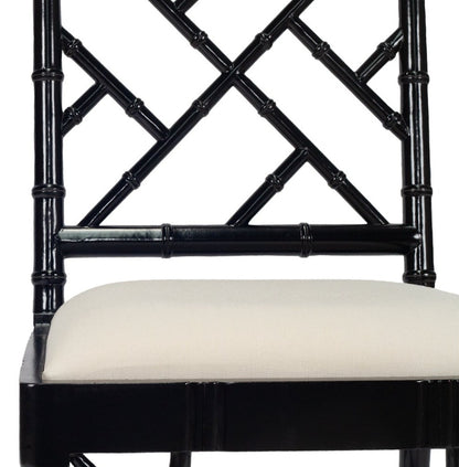 Rutherford | Fretwork Version | Grey Weathered Oak, Dark Oak, Black, Navy Hamptons Wooden Dining Chair | Black