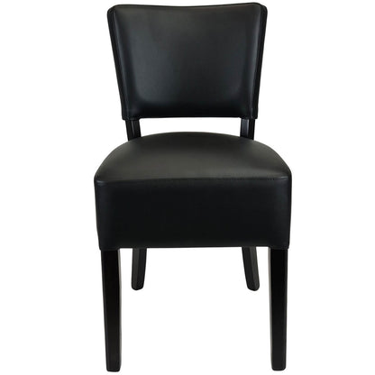 Salamanca Version 2 | Black Vinyl Wooden Dining Chairs | Set Of 2 | Black