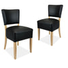 Salamanca Version 2 | Black Vinyl Wooden Dining Chairs | Set Of 2