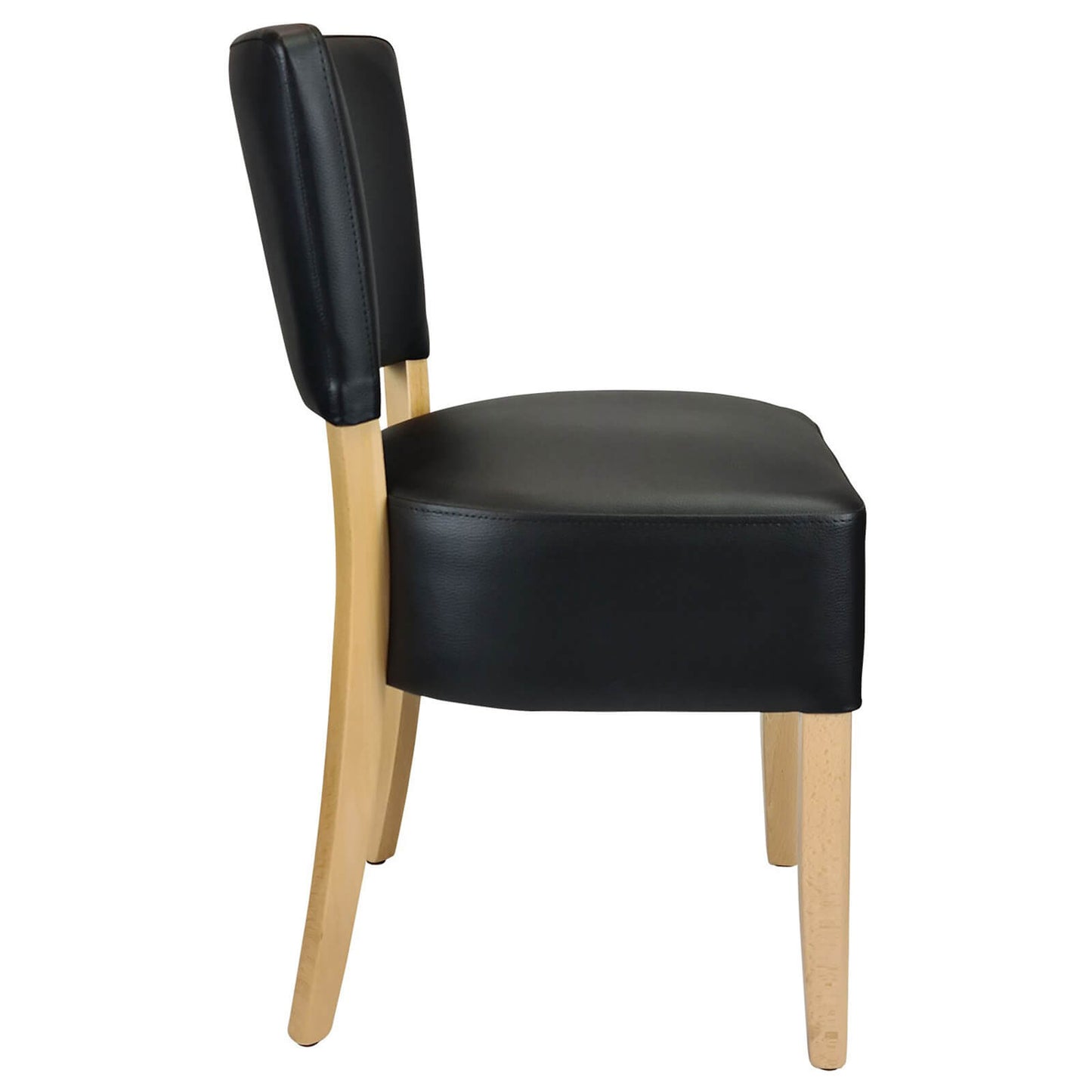 Salamanca Version 2 | Black Vinyl Wooden Dining Chairs | Set Of 2 | Natural