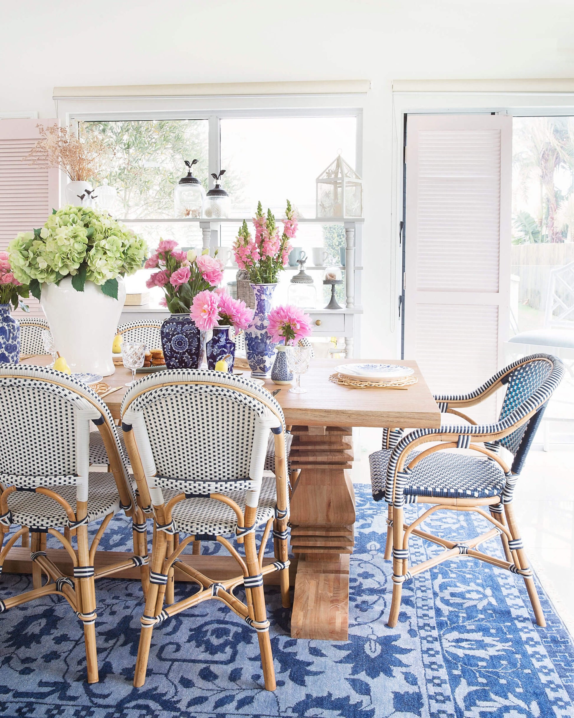 Beachy Rattan Dining Side Chair Wicker Dining Room Chair Jackson